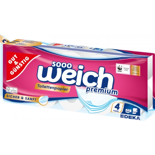 G&G Sooo Weich Premium 4-slāņu tualetes papīrs x10 | Multum
