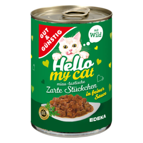 G&G Hello My Cat konservēta barība kaķiem ar medījuma gaļu 415g  | Multum