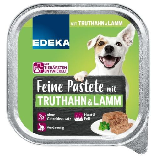 Edeka Feine Pastēte suņiem ar tītara & jēra gaļu 150g | Multum