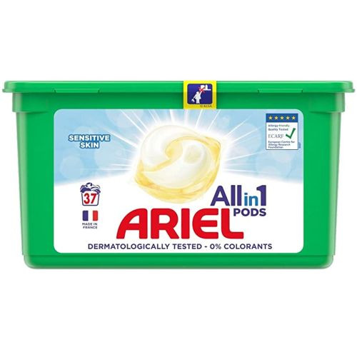 Ariel All in 1 Pods Sensitive Skin veļas mazgāšanas kapsulas x37 | Multum
