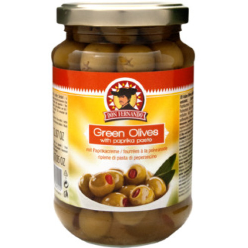 Don Fernando zaļās olīves pildītas ar papriku 350g | Multum