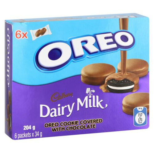 Oreo Cadbury Dairy Milk cepumi šokolādē 6x34g 204g | Multum
