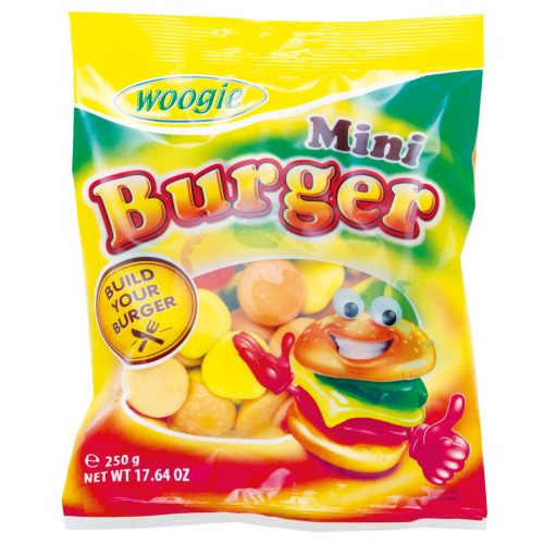Woogie Mini Burger želejas konfektes 250g | Multum