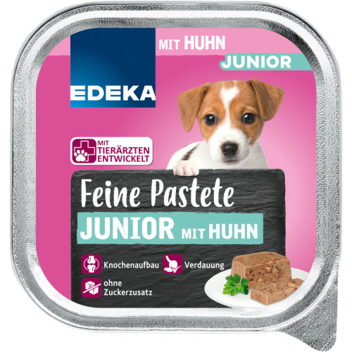 Edeka Feine Junior pastēte suņiem ar vistas gaļu 150g | Multum