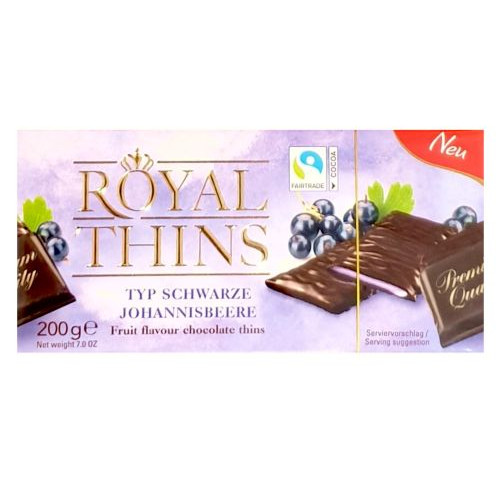 Royal Thins šokolādes ar upeņu pildījumu   200g | Multum