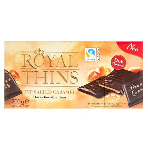 Šokolādes ar sāļo karameli Royal Thins Salted Caramel 200g | Multum