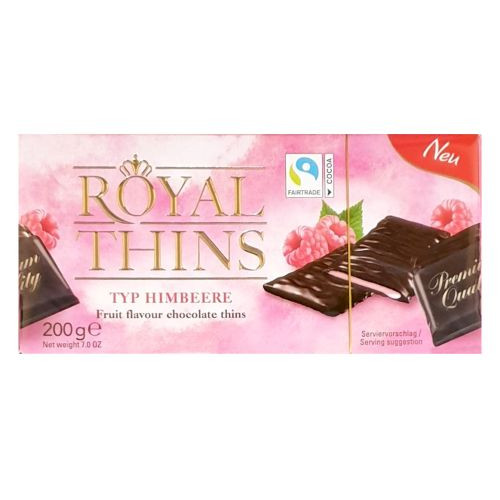 Šokolādes ar aveņu pildījumu Royal Thins Himbeere 200g | Multum