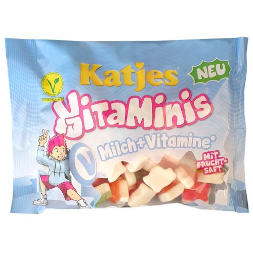 Želejas konfektes Katjes VitaMinis Milch Vegetarian 175g | Multum