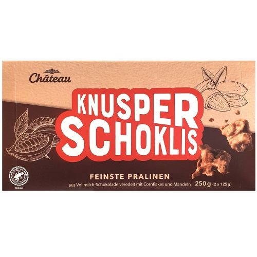 Kraukščīgās šokolādes pārslas Chateau Knusper Schoklis 250g | Multum
