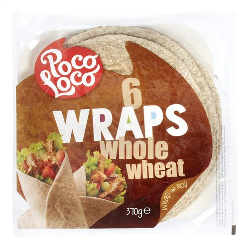 Poco Loco kviešu, pilngraudu tortilja 25cm, 6gb., 370gr | Multum