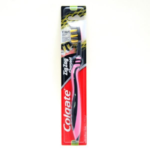 Colgate ZigZag Charcoal Medium zobu birste vidēji cieta x1 | Multum