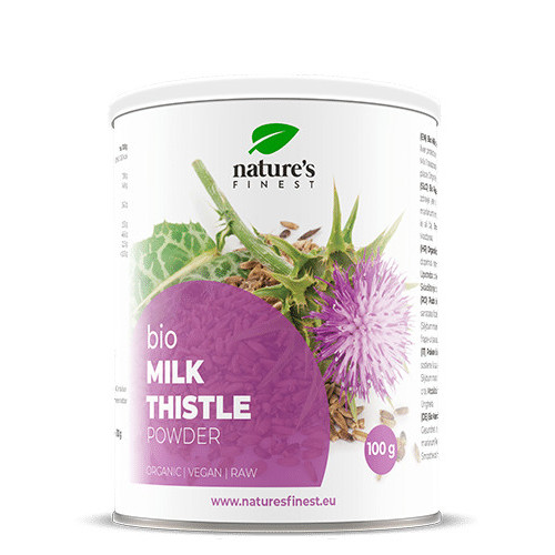 Nature's finest BIO Milk Thistle powder. BIO piena dadža pulveris - dabisks atbalsts aknu veselībai. 100g | Multum