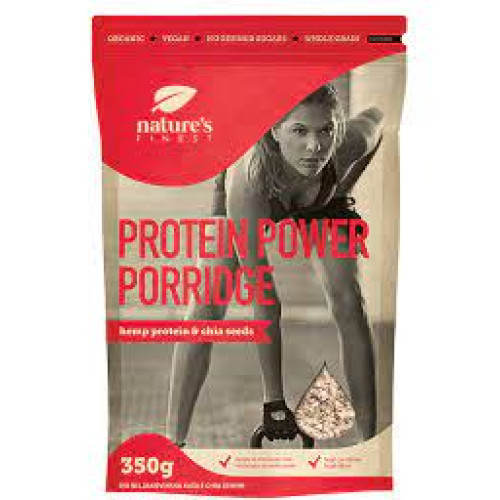 Nature's finest BIO Protein Power Porridge. BIO proteīnu putra ar kokosriekstu cukuru, auzu pārslām, kaņepju un čia sēku protēinu. 350g | Multum
