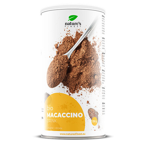 Nature's finest BIO Macaccino powder. BIO šokolādes un makas pulveris (kafijas alternatīva) 250g | Multum