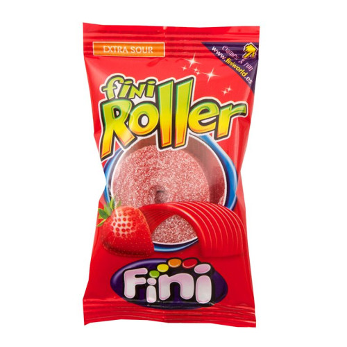FINI ROLLER STRAWBERRY želejkonfekte ar zemeņu garšu 25g | Multum