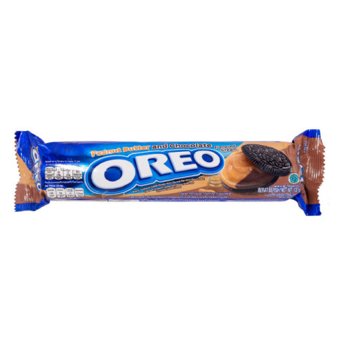 OREO PEANUT BUTTER & CHOCOLATE cepumi ar zemesriekstu sviestu un šokolādi 137g | Multum