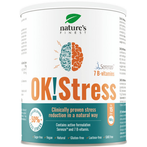 Nature's finest OK!Stress - klīniksi pierādīts produkts, kas samazina stresa līmeni dabiskā veidā 150g | Multum