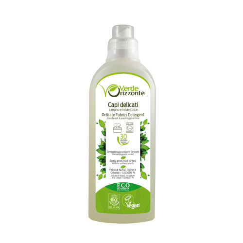 VERDE ORIZZONTE ECO veļas mazgāšanas līdzeklis delikātiem audumiem (mazgāšanai ar rokām un veļas mašīnā) 30 mazgāšanas reizēm 1000ml | Multum