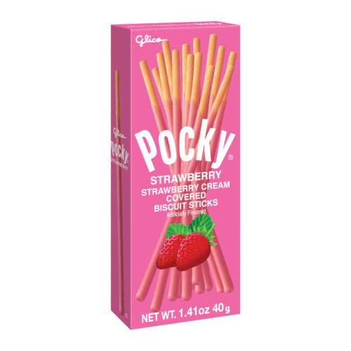 POCKY STRAWBERRY salmiņi ar zemeņu garšu 45g | Multum