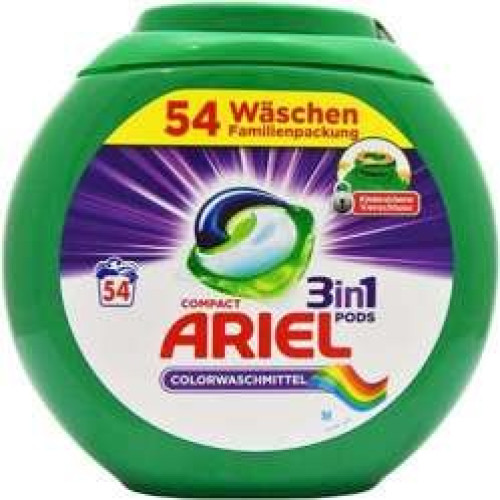 Ariel Color 3in1 kapsulas krāsainas veļas mazgāšanai x54 1458g | Multum