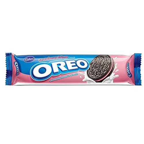 OREO STRAWBERRY CREME cepumi ar zemeņu krēma pildījumu 137g | Multum