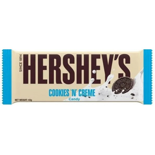 Hershey's cookies n creme baltā šokolāde ar cepumu gabaliņiem 43g | Multum
