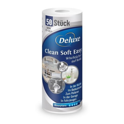 Deluxe  auduma salvetes rullī, 50gb | Multum