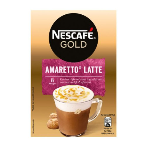 Nescafe Gold Amaretto Latte kafijas dzēriens x8 140g | Multum