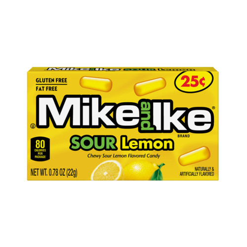 MIKE AND IKE SOUR LEMON Želejas konfektes ar citronu garšu 22g | Multum