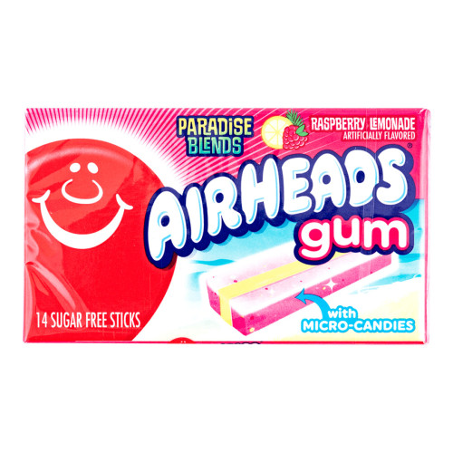 Airheads Gum Paradise Blends Raspberry košļājamā gumija ar citronu un aveņu garšu, 34 g | Multum